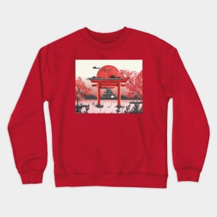 Japanese sunset in pacific ocean Crewneck Sweatshirt